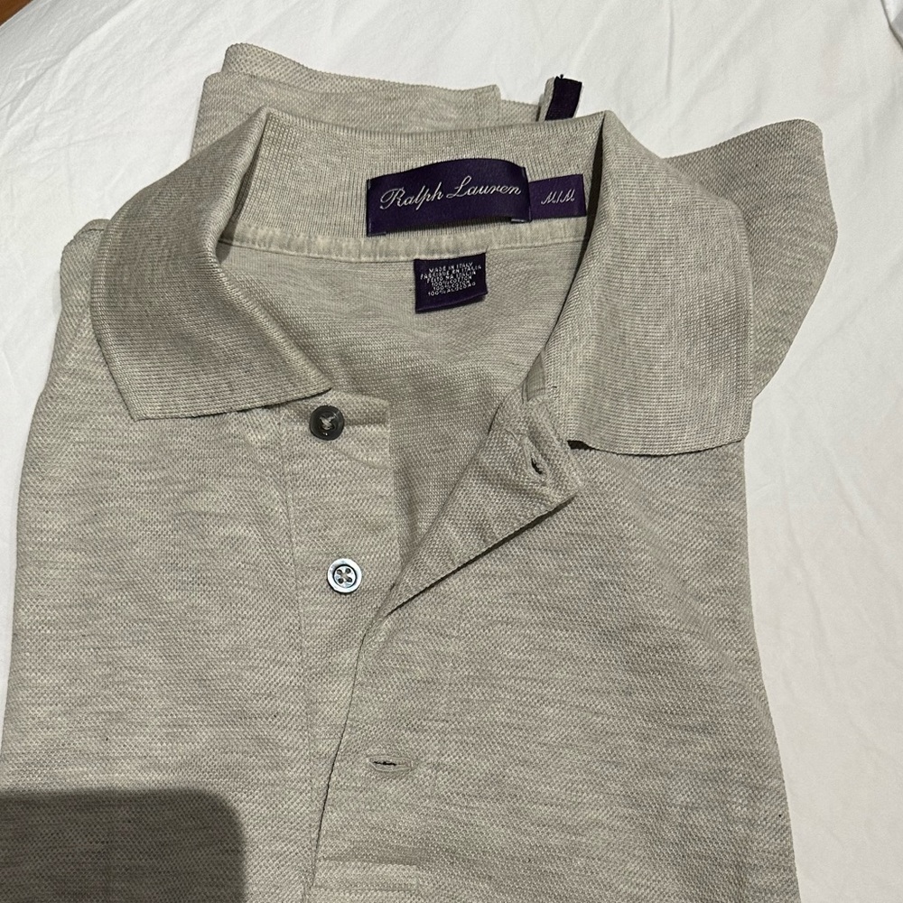 Ralph Lauren Purple Label - Sand Short Sleeve Polo (M)